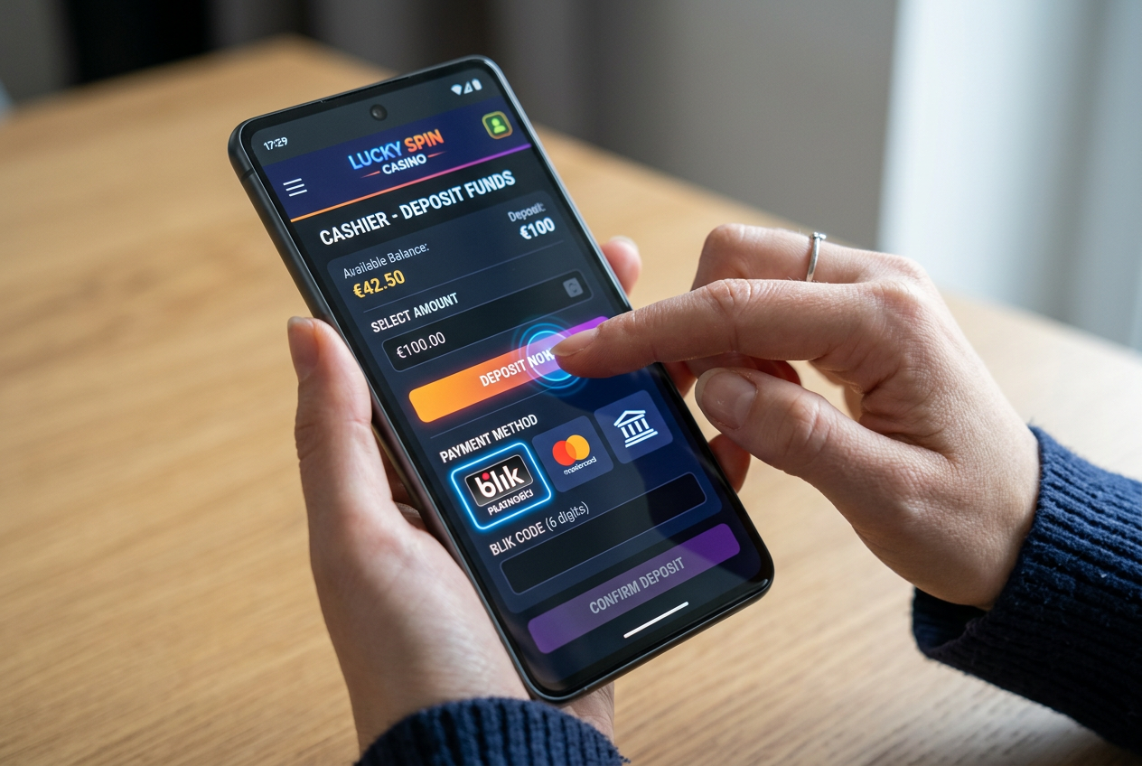 Mobilna płatność BLIK w kasynie online na smartfonie